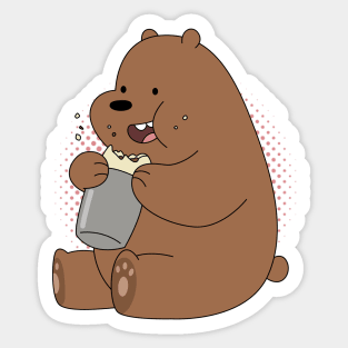 Cute Bear Eating Sticker